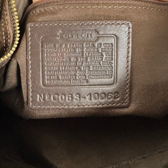 Vintage Coach Mia Brown Leather Hobo Shoulder Bag Style 10062 Studded Rare - Picture 10 of 11